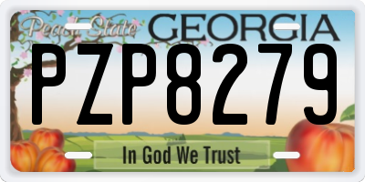 GA license plate PZP8279