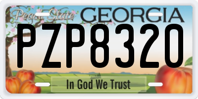 GA license plate PZP8320