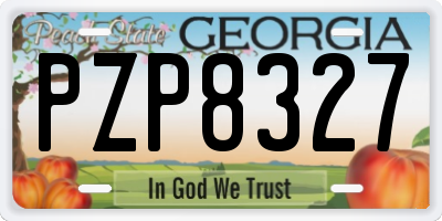 GA license plate PZP8327