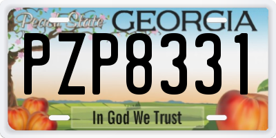 GA license plate PZP8331