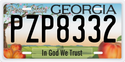 GA license plate PZP8332