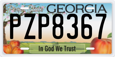 GA license plate PZP8367