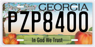 GA license plate PZP8400