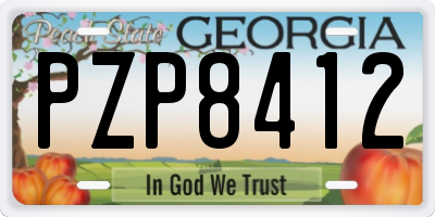 GA license plate PZP8412