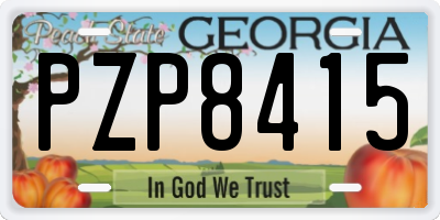 GA license plate PZP8415
