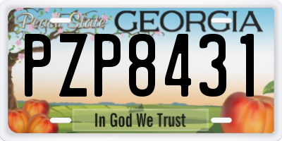 GA license plate PZP8431
