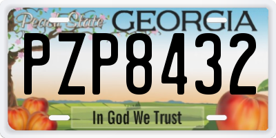 GA license plate PZP8432