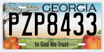 GA license plate PZP8433