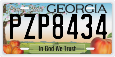 GA license plate PZP8434