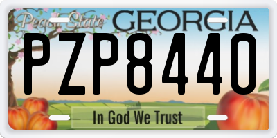 GA license plate PZP8440