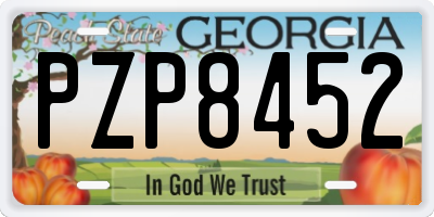 GA license plate PZP8452