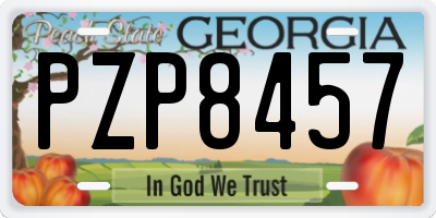 GA license plate PZP8457