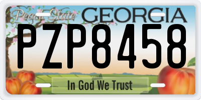 GA license plate PZP8458