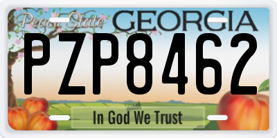GA license plate PZP8462