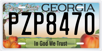 GA license plate PZP8470