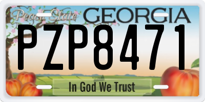 GA license plate PZP8471