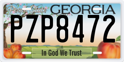 GA license plate PZP8472