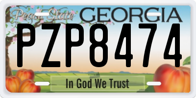 GA license plate PZP8474