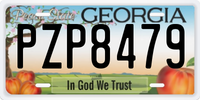 GA license plate PZP8479