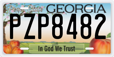 GA license plate PZP8482