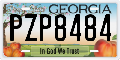 GA license plate PZP8484