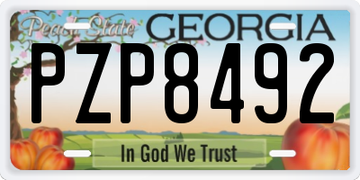 GA license plate PZP8492