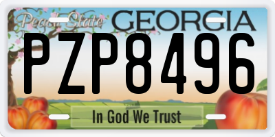 GA license plate PZP8496