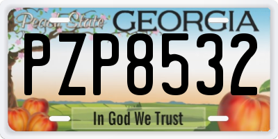 GA license plate PZP8532