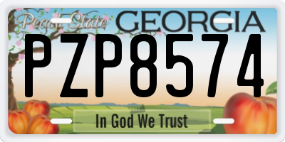 GA license plate PZP8574