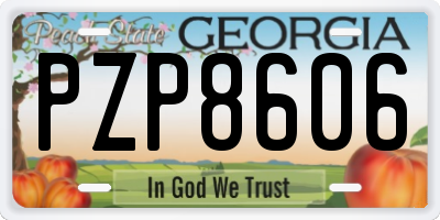 GA license plate PZP8606