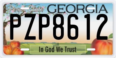 GA license plate PZP8612