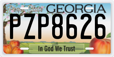 GA license plate PZP8626