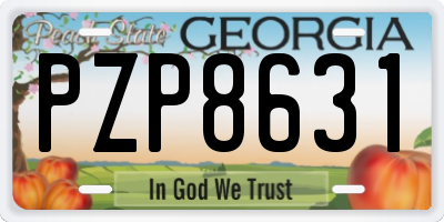 GA license plate PZP8631
