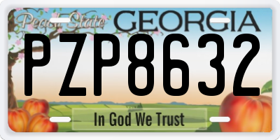GA license plate PZP8632