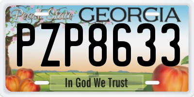 GA license plate PZP8633