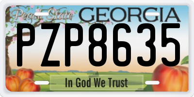 GA license plate PZP8635