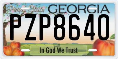 GA license plate PZP8640