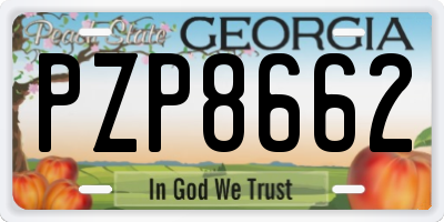 GA license plate PZP8662