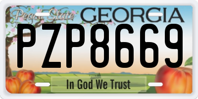 GA license plate PZP8669