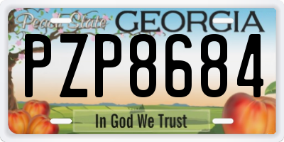 GA license plate PZP8684