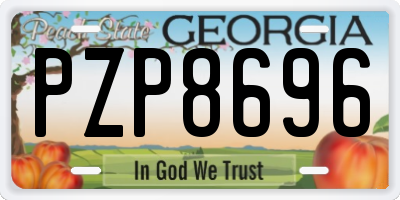 GA license plate PZP8696
