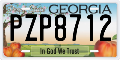 GA license plate PZP8712