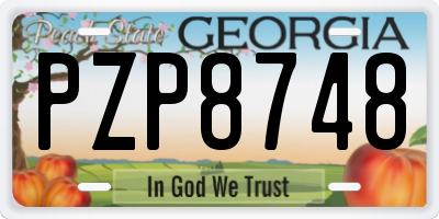 GA license plate PZP8748