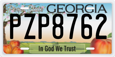 GA license plate PZP8762