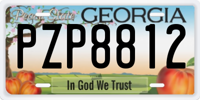 GA license plate PZP8812