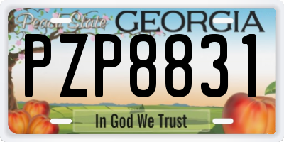 GA license plate PZP8831
