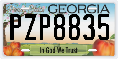 GA license plate PZP8835