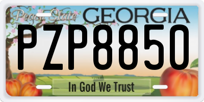 GA license plate PZP8850