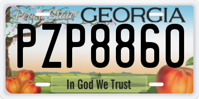 GA license plate PZP8860