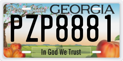 GA license plate PZP8881